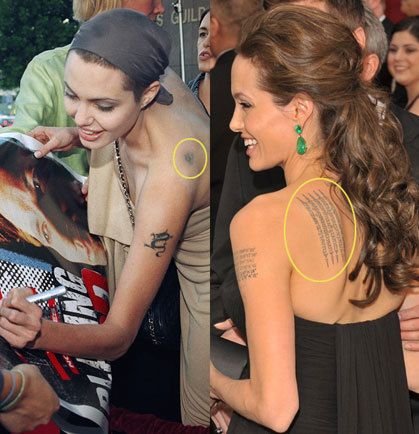 Angelina Jolie’s life stories through tattoos